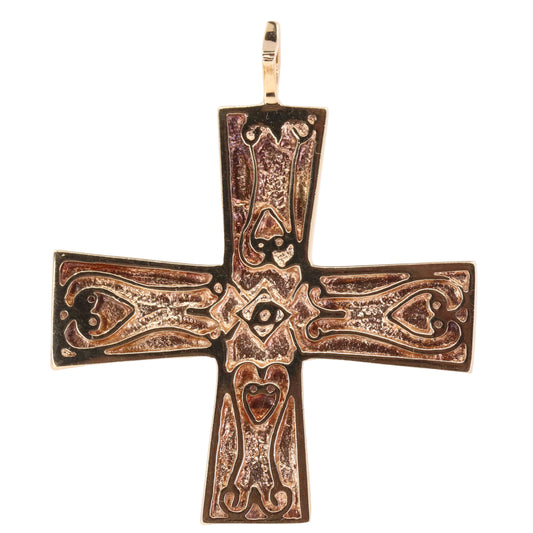 Vintage 9ct Hallmarked Yellow Gold Ornate Celtic Cross Pendant Edinburgh 1981 Gift