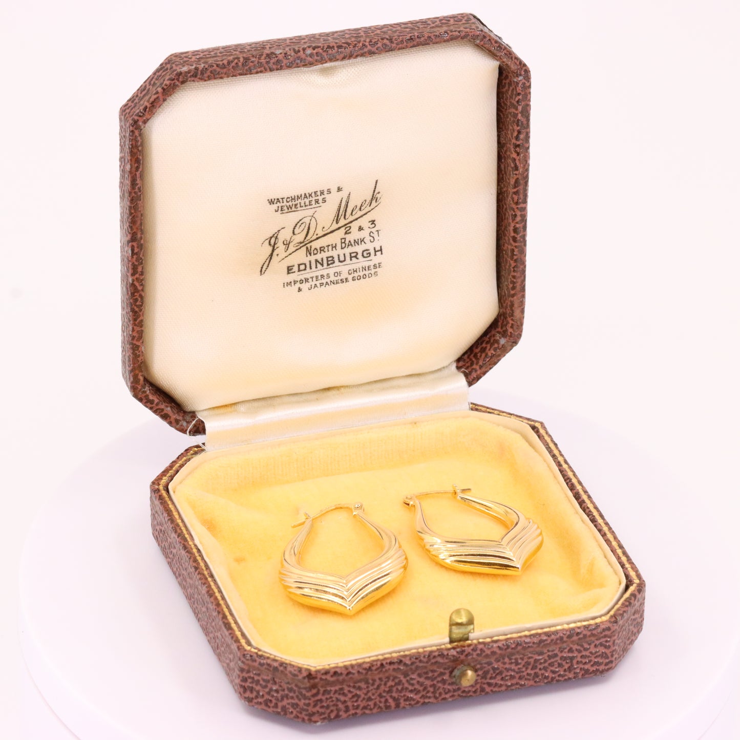 Vintage 9ct Hallmarked UnoAErre Italian Yellow Gold Hoop Earrings Boxed Gift