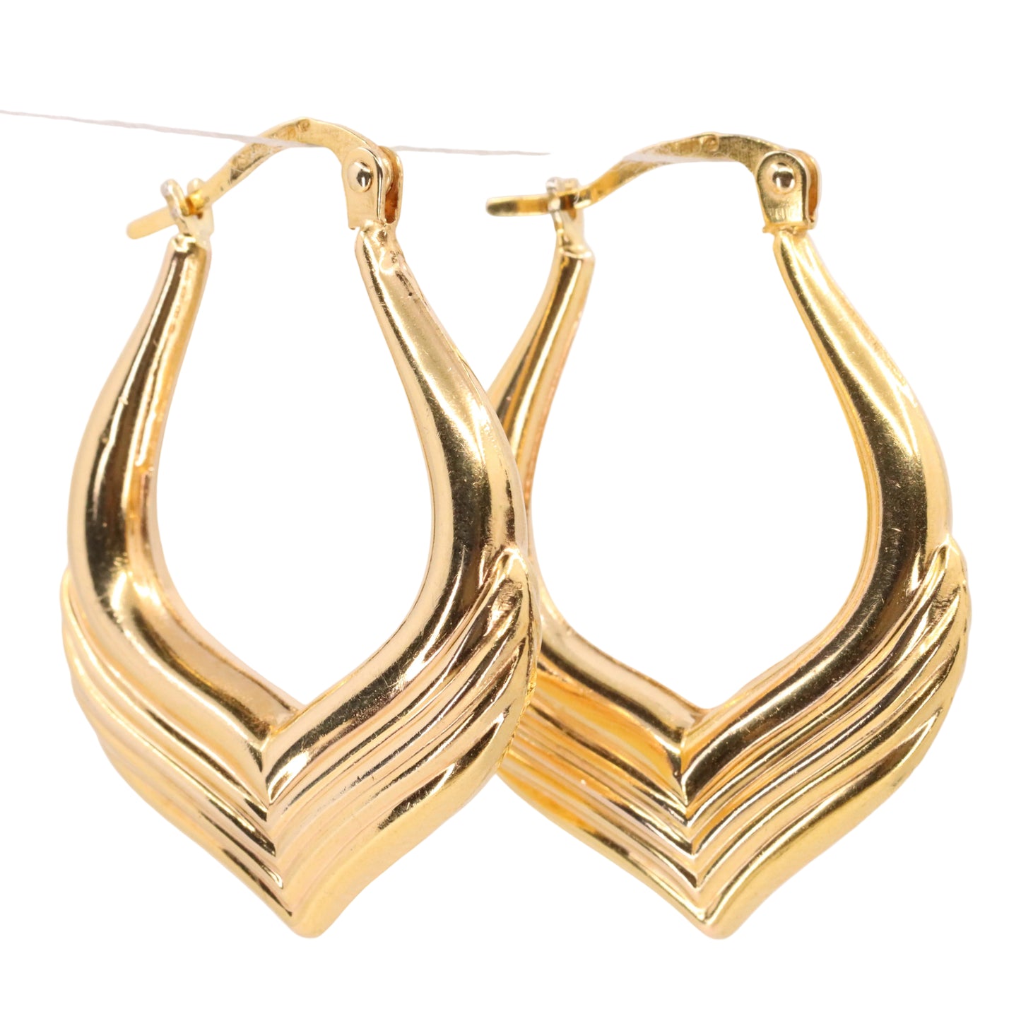 Vintage 9ct Hallmarked UnoAErre Italian Yellow Gold Hoop Earrings Boxed Gift