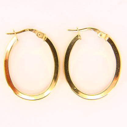 Vintage 9ct Creole Hoop Earrings Celtic Style 9 Carat Yellow Gold Earrings Boxed