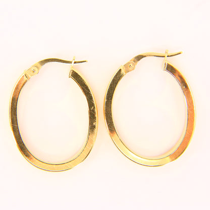 Vintage 9ct Creole Hoop Earrings Celtic Style 9 Carat Yellow Gold Earrings Boxed