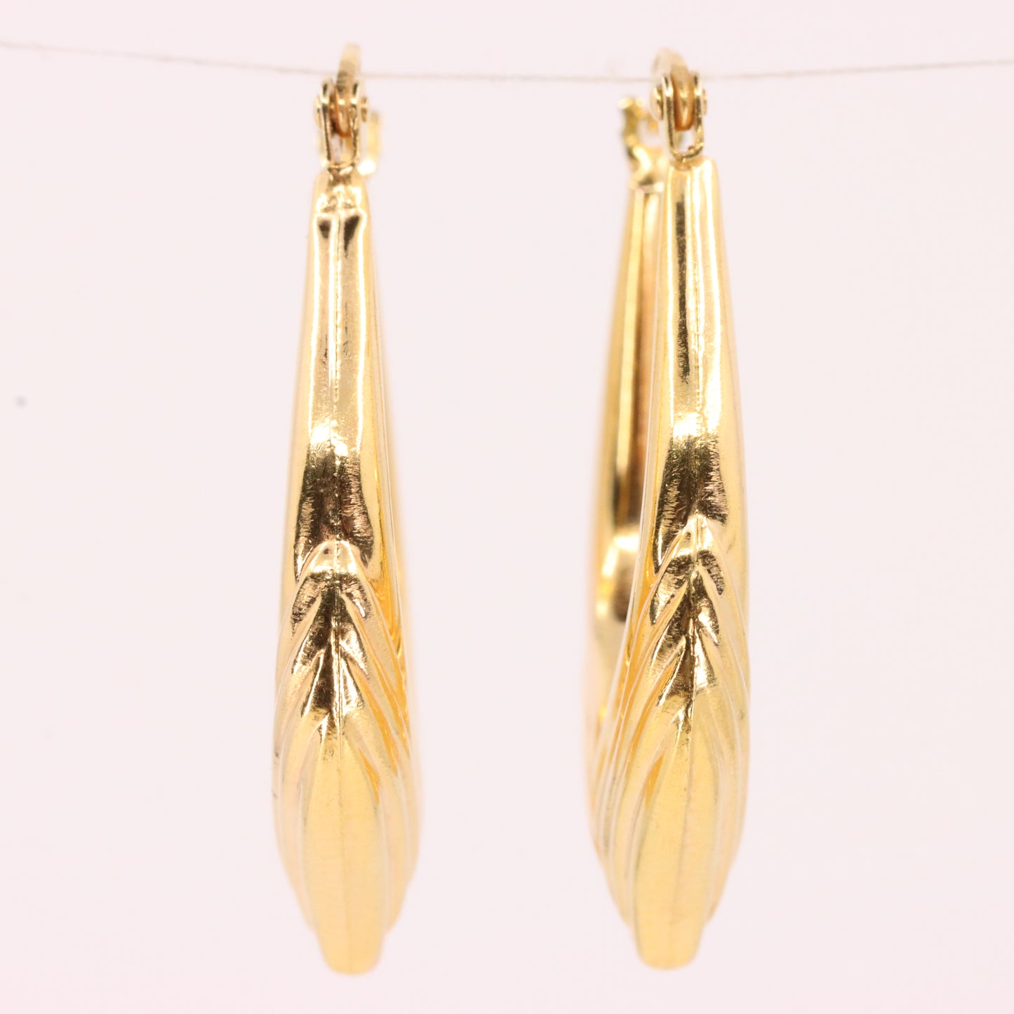 Vintage 9ct Hallmarked UnoAErre Italian Yellow Gold Hoop Earrings Boxed Gift