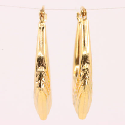 Vintage 9ct Hallmarked UnoAErre Italian Yellow Gold Hoop Earrings Boxed Gift