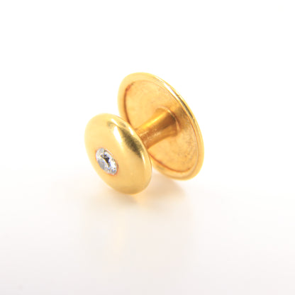 Vintage Tiffany & Co 18ct Gold Diamond Cufflink Stud 18K Yellow Gold
