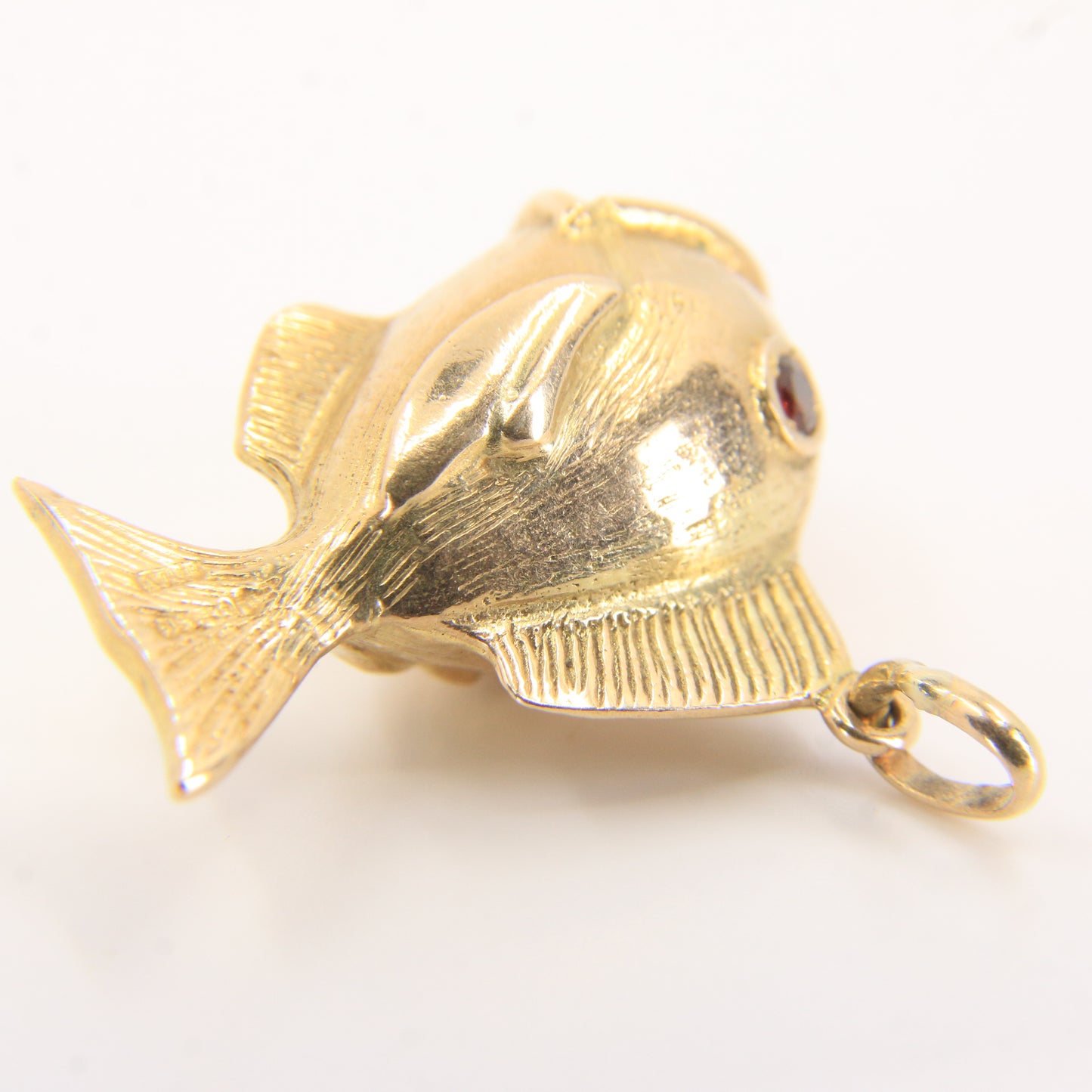 Vintage 9ct Gold Hallmarked Fish Pearl Charm Pendant Yellow Gold