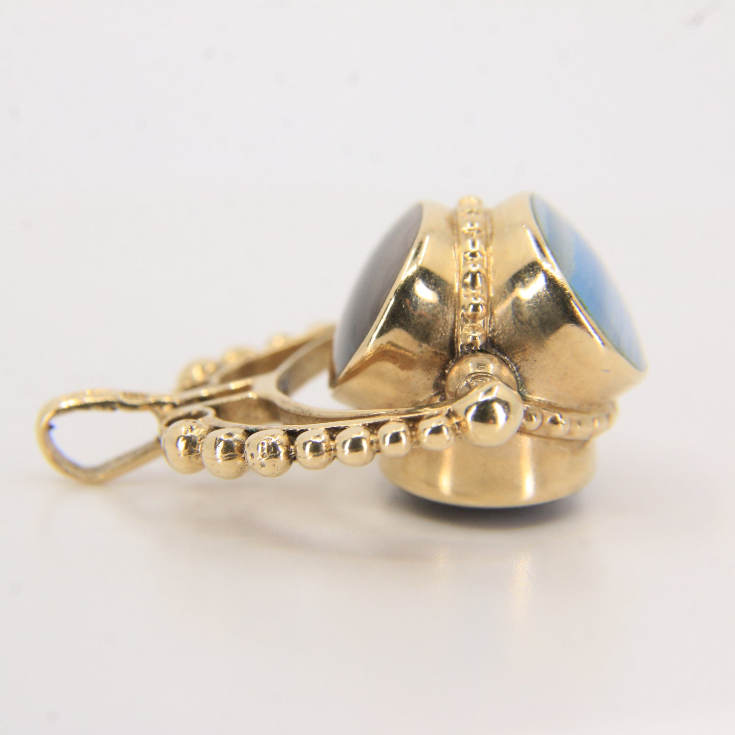 Vintage 9ct Gold Hallmarked 3 Agate Spinner Pendant Charm