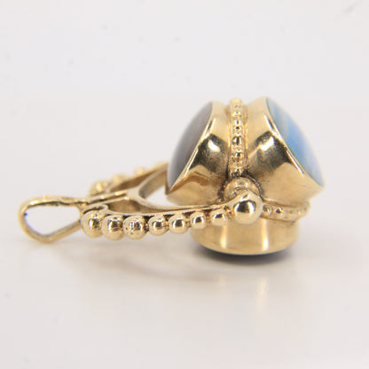 Vintage 9ct Gold Hallmarked 3 Agate Spinner Pendant Charm