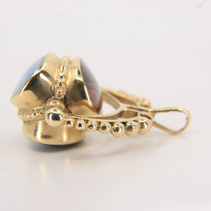 Vintage 9ct Gold Hallmarked 3 Agate Spinner Pendant Charm