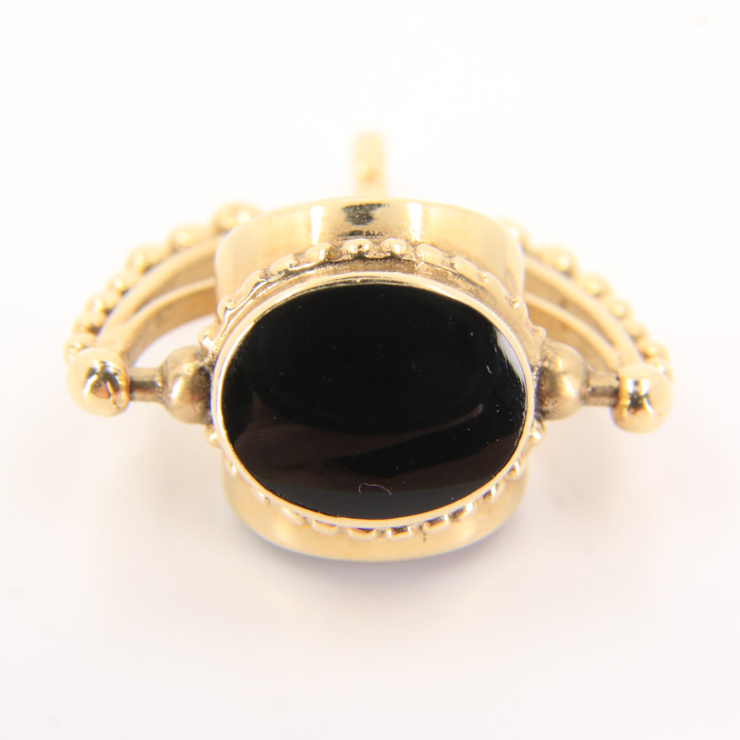 Vintage 9ct Gold Hallmarked 3 Agate Spinner Pendant Charm