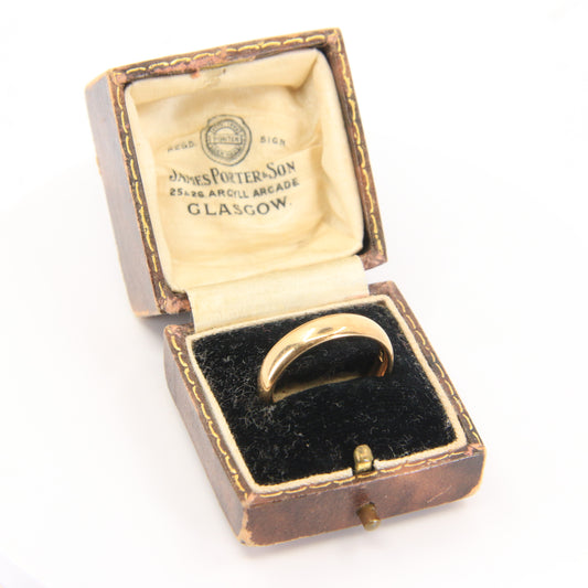Vintage 18ct Gold Hallmarked 1971 Wedding Band Ring Size O Boxed