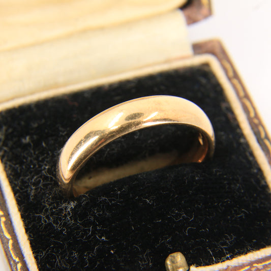 Vintage 18ct Gold Hallmarked 1971 Wedding Band Ring Size O Boxed