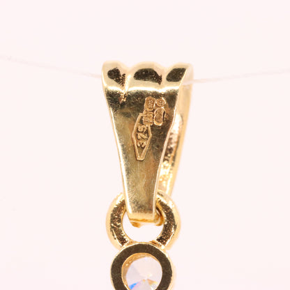 Vintage 9ct Hallmarked Italian Yellow Gold CZ Cross Pendant Religious Faith Gift