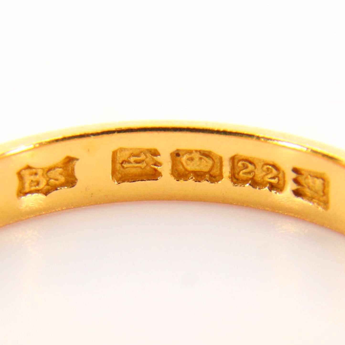 Antique 22 Carat Gold Wedding Band Ring UK Size M Hallmarked 1923 London Boxed