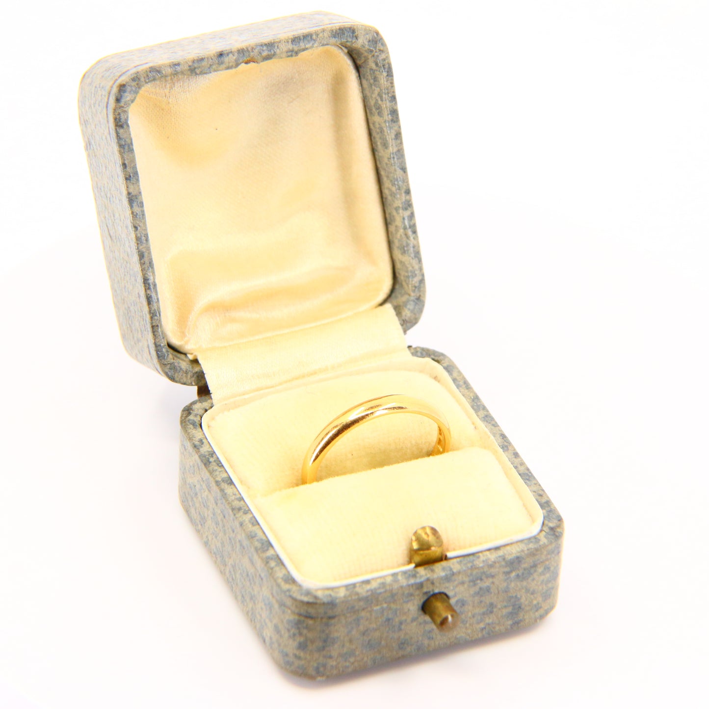 Antique 22 Carat Gold Wedding Band Ring UK Size M Hallmarked 1923 London Boxed