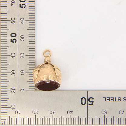 Antique 9ct Gold Carnelian Fob Pendant Drop Charm