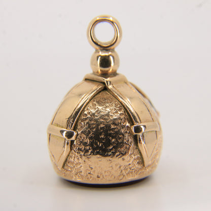 Antique 9ct Gold Carnelian Fob Pendant Drop Charm