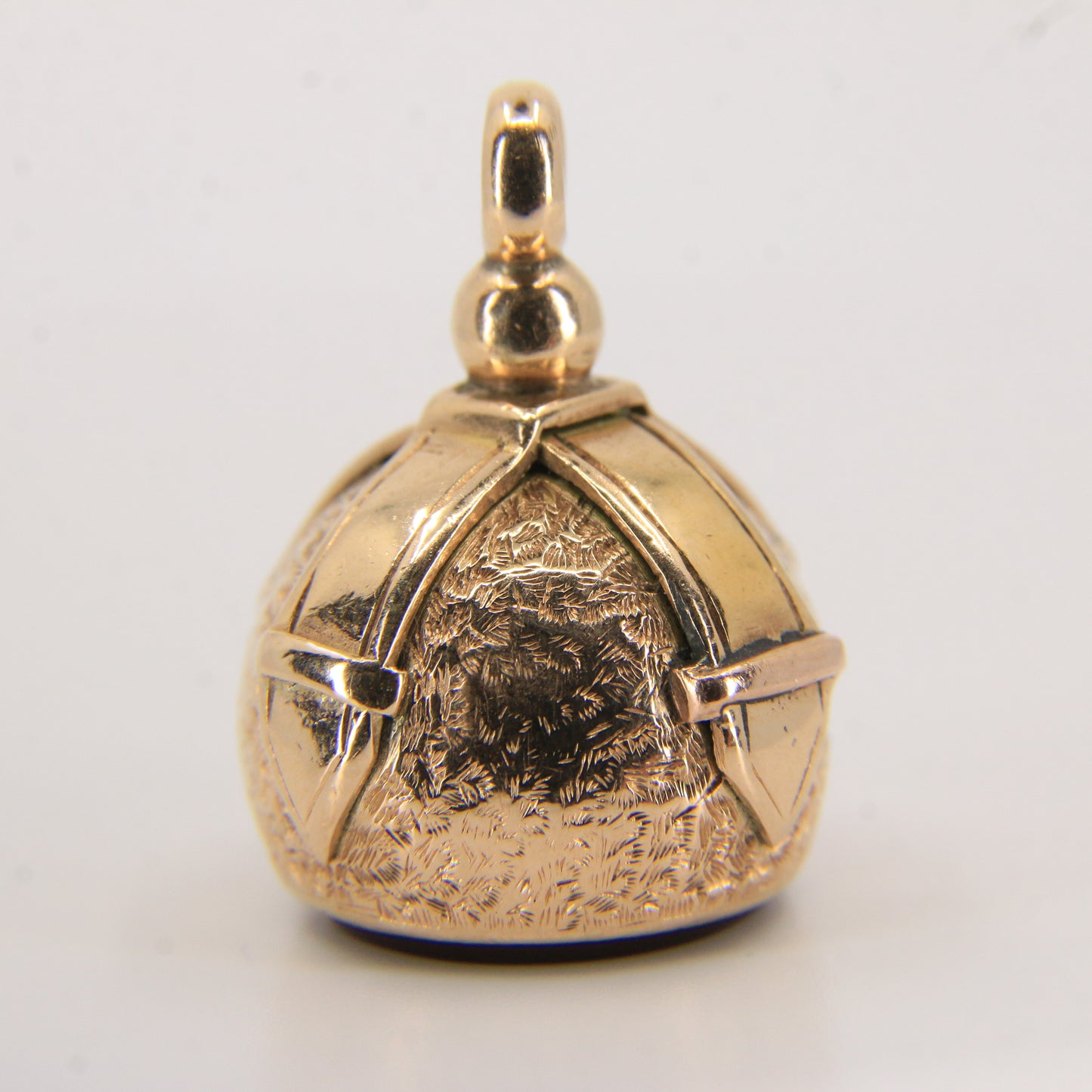 Antique 9ct Gold Carnelian Fob Pendant Drop Charm