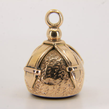 Antique 9ct Gold Carnelian Fob Pendant Drop Charm
