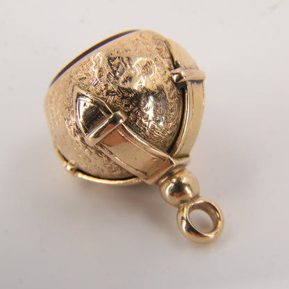 Antique 9ct Gold Carnelian Fob Pendant Drop Charm