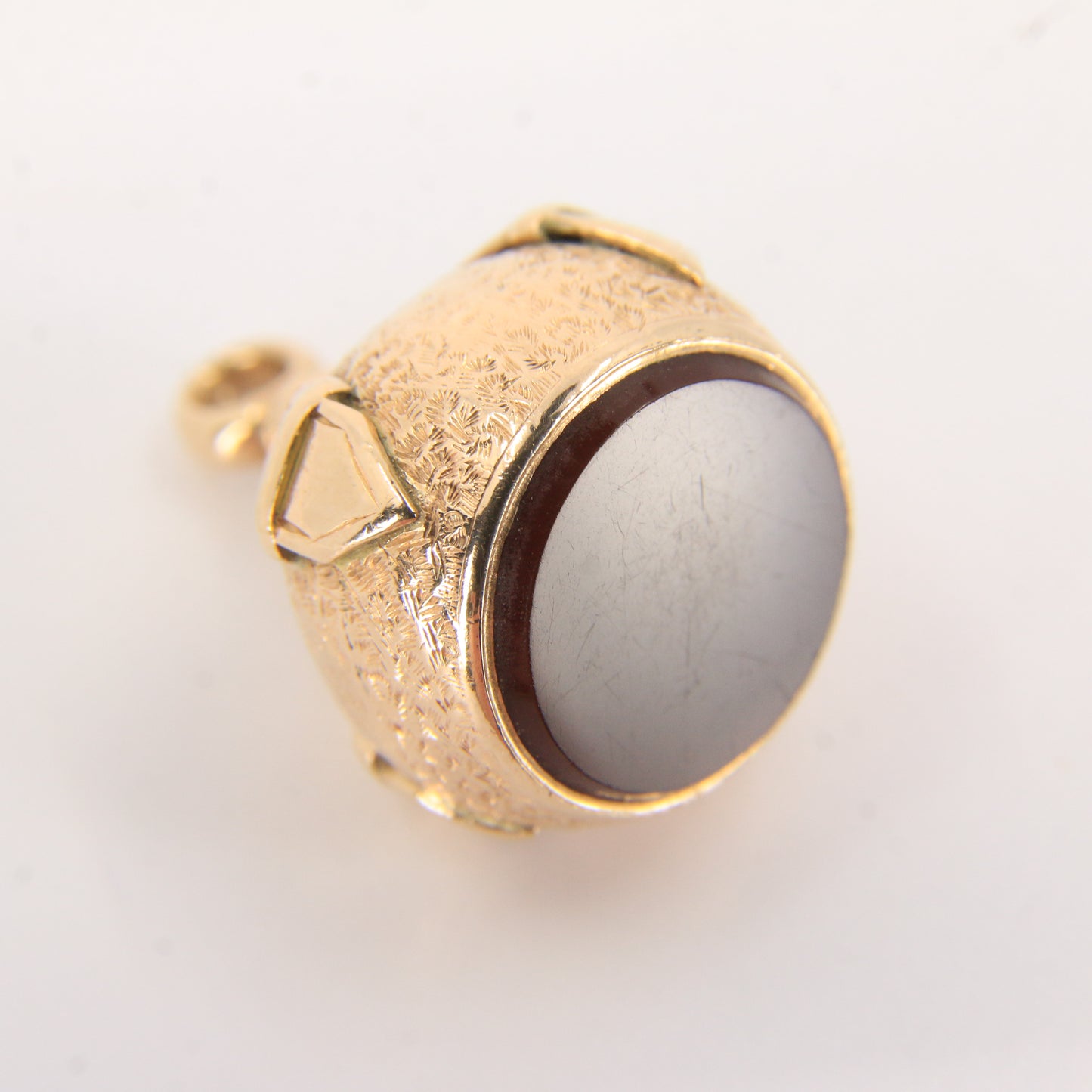 Antique 9ct Gold Carnelian Fob Pendant Drop Charm