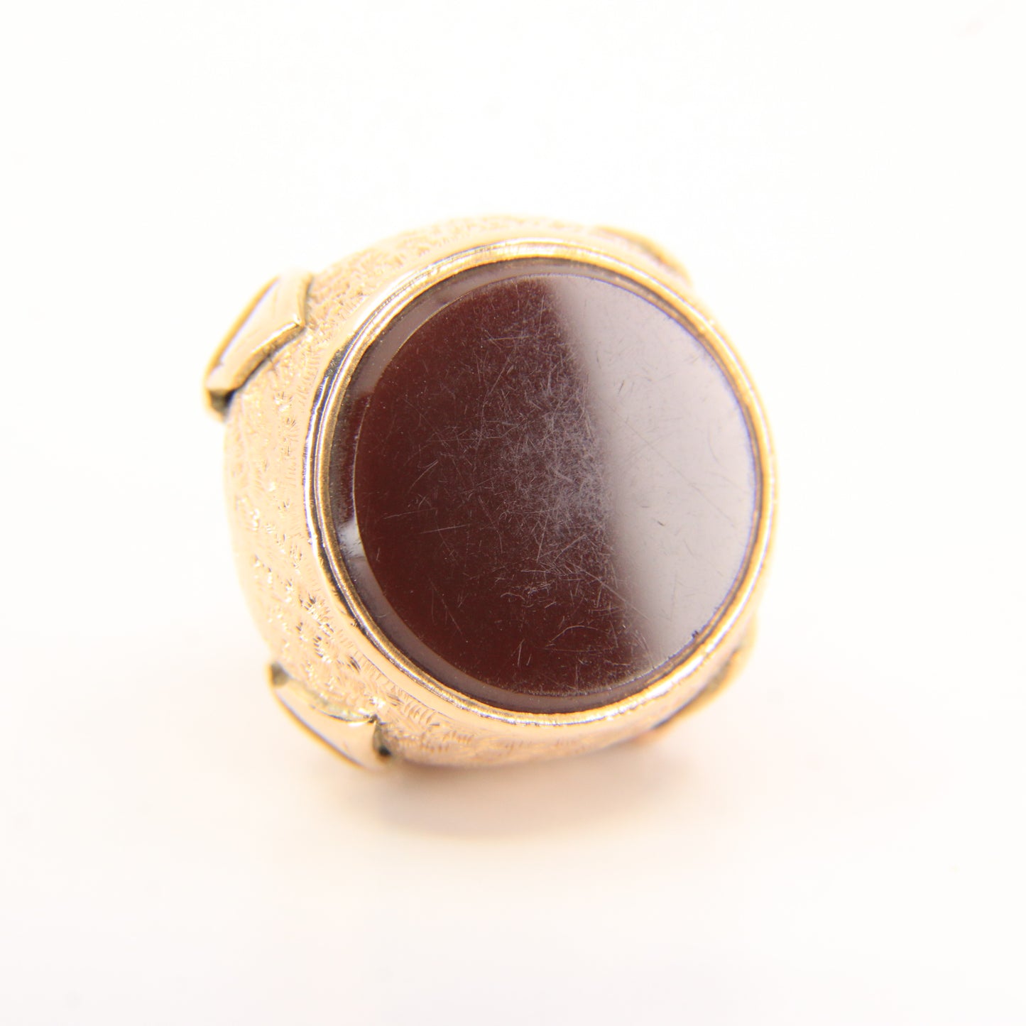 Antique 9ct Gold Carnelian Fob Pendant Drop Charm