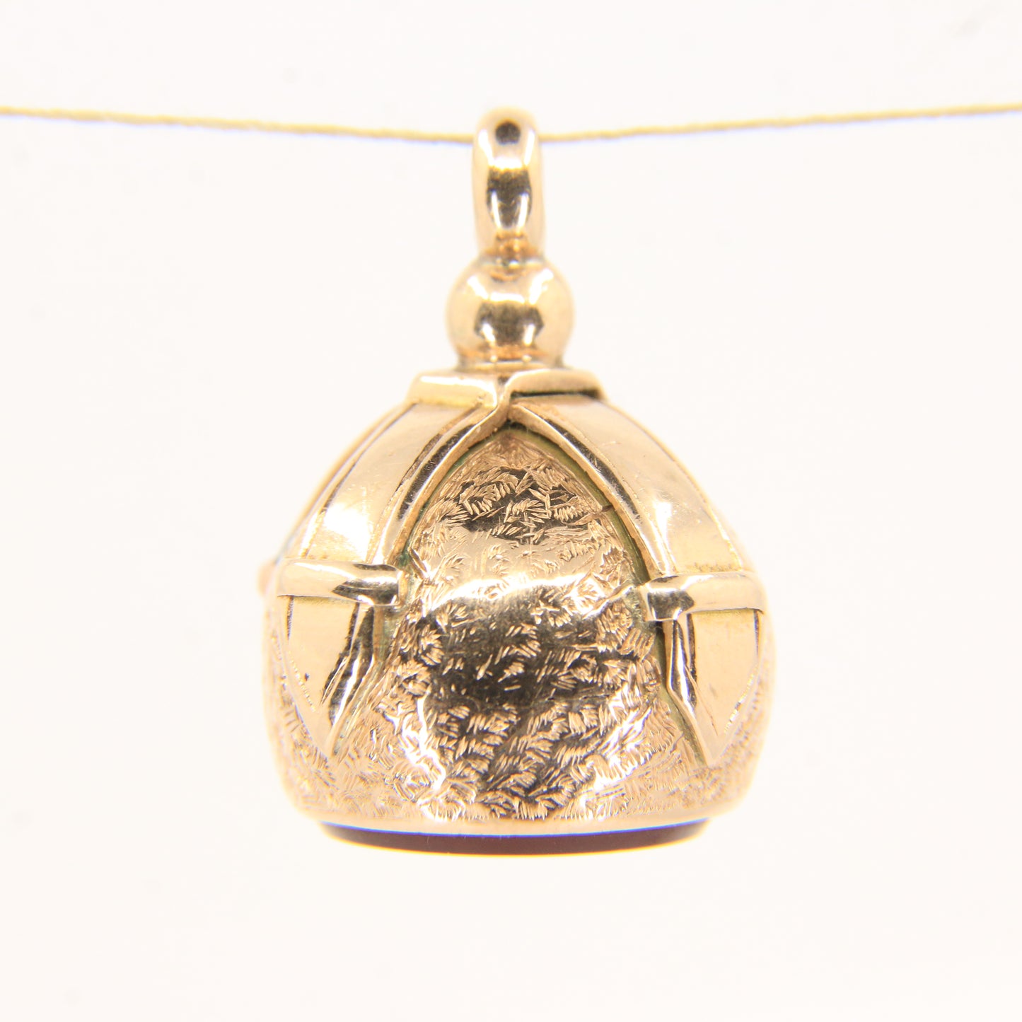 Antique 9ct Gold Carnelian Fob Pendant Drop Charm