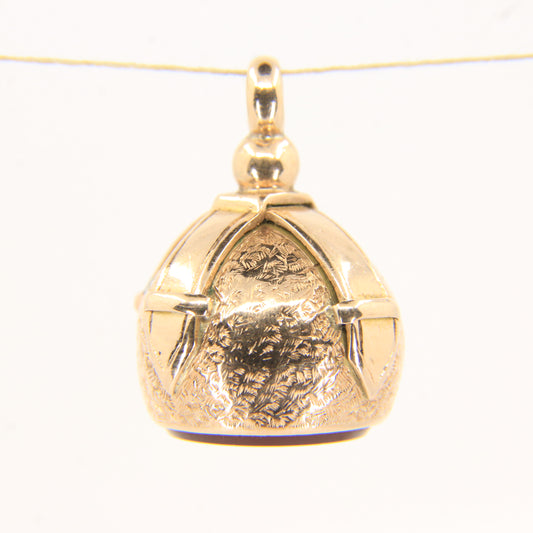 Antique 9ct Gold Carnelian Fob Pendant Drop Charm