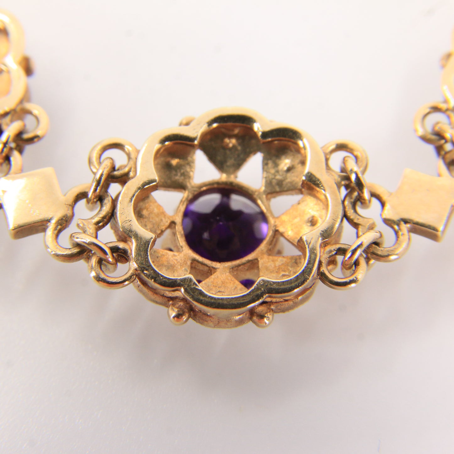 Antique 9ct Gold Hallmarked Scottish Bracelet Amethyst Seed Pearl Boxed Gift