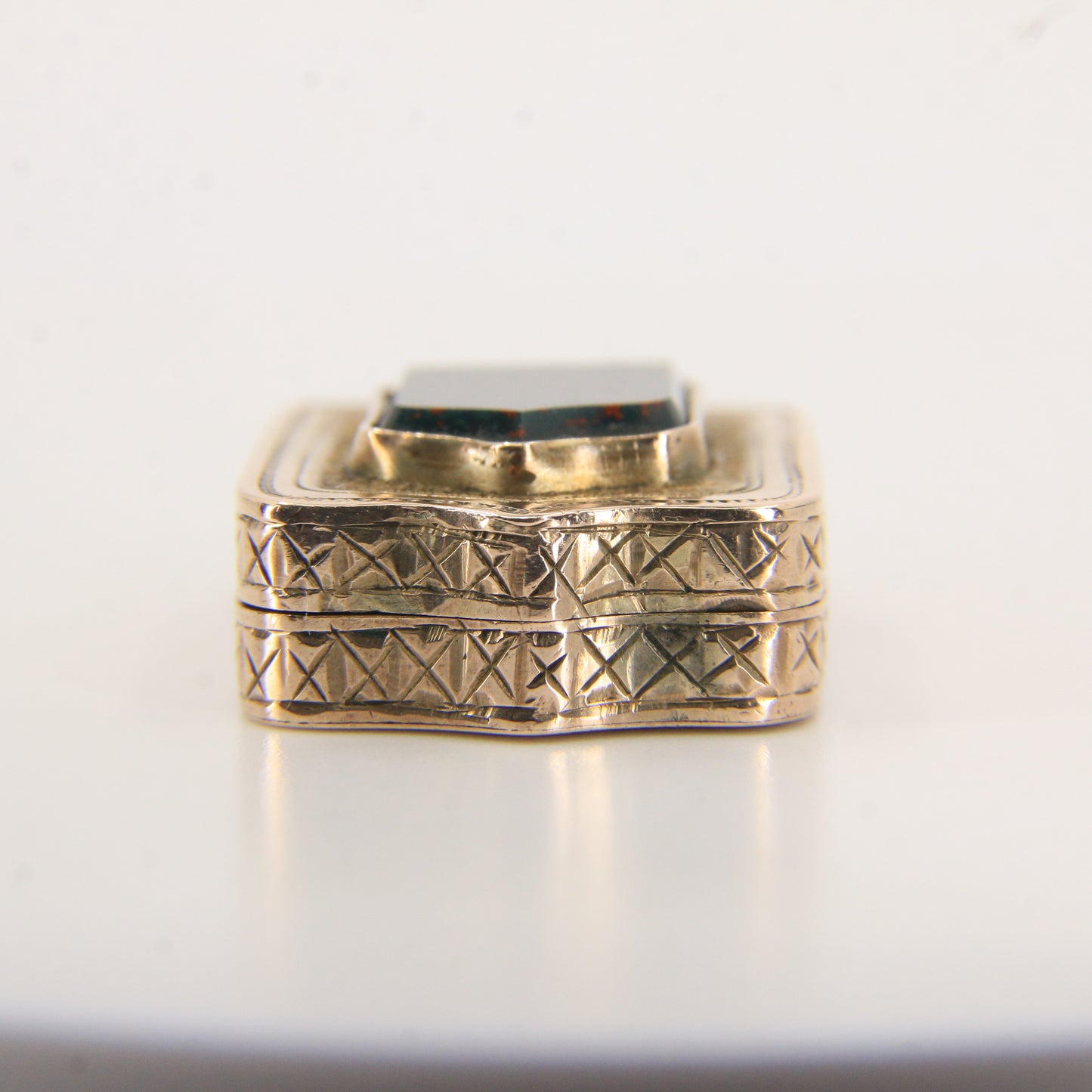 Antique 9ct Gold Victorian Bloodstone 2 Photo Locket Pendant