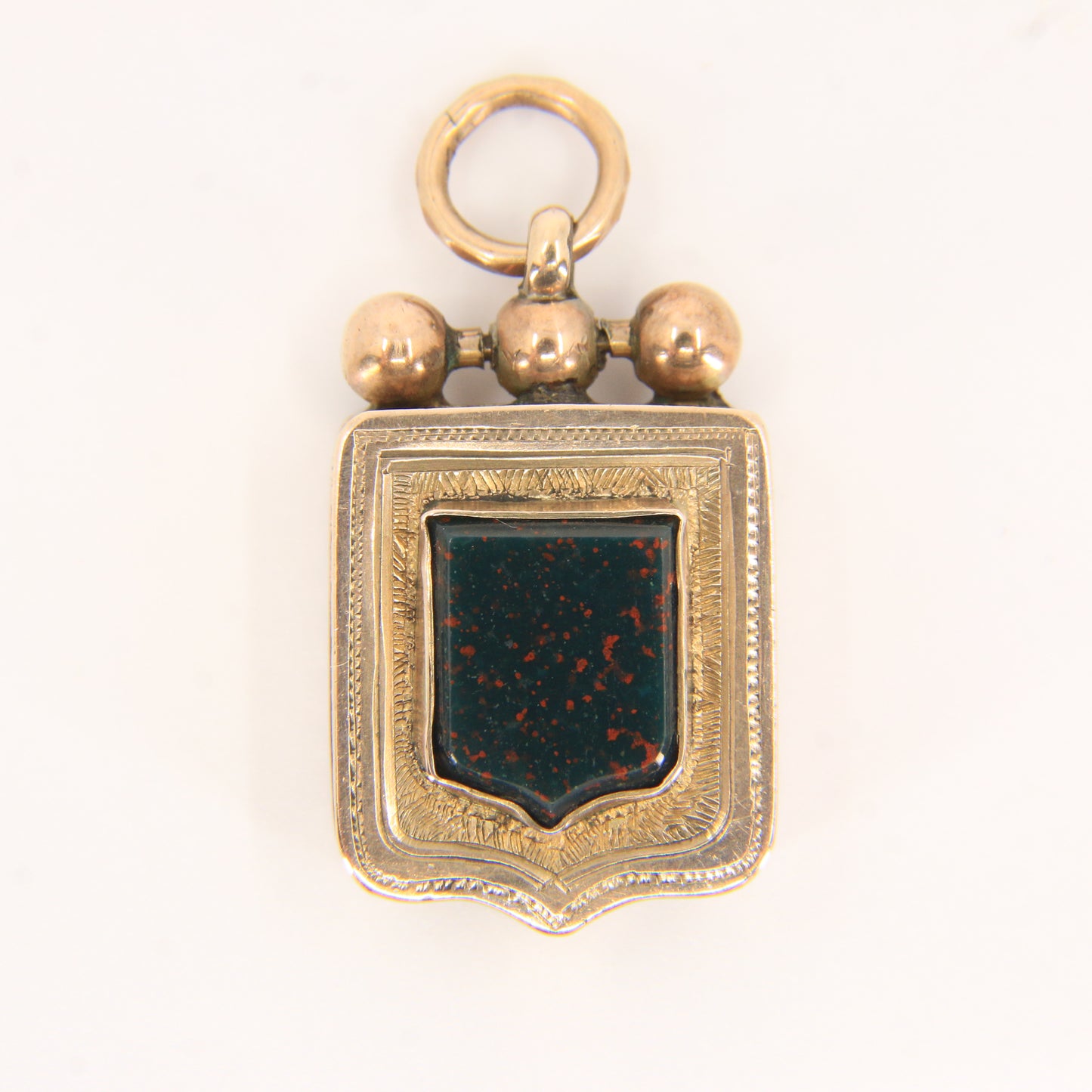 Antique 9ct Gold Victorian Bloodstone 2 Photo Locket Pendant