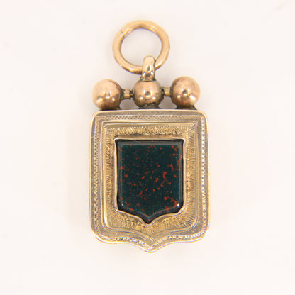 Antique 9ct Gold Victorian Bloodstone 2 Photo Locket Pendant