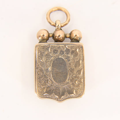 Antique 9ct Gold Victorian Bloodstone 2 Photo Locket Pendant