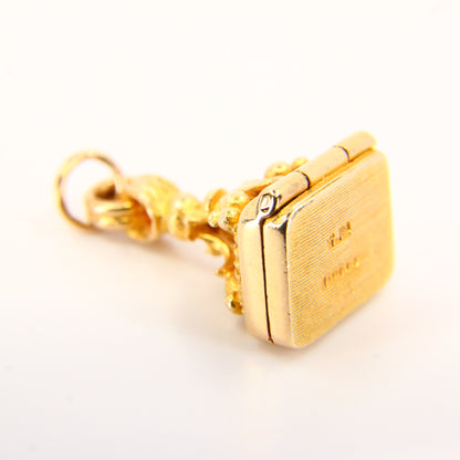 Vintage 9ct Fob Locket Drop Pendant Hallmarked 9 Carat Solid Yellow Gold Charm Gift