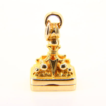 Vintage 9ct Fob Locket Drop Pendant Hallmarked 9 Carat Solid Yellow Gold Charm Gift