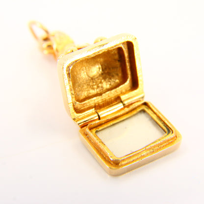 Vintage 9ct Fob Locket Drop Pendant Hallmarked 9 Carat Solid Yellow Gold Charm Gift