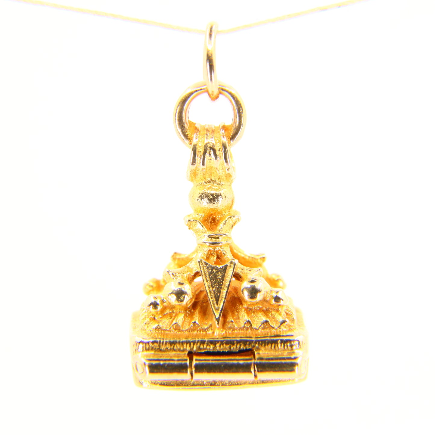 Vintage 9ct Fob Locket Drop Pendant Hallmarked 9 Carat Solid Yellow Gold Charm Gift