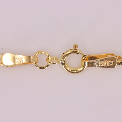 Vintage 9ct Hallmarked Gold 18 Inch Ingot Pendant Necklace 1988 Boxed Gift