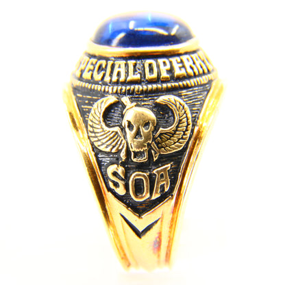 Vintage 22k Gold Amethyst American Special Operations Ring SOA Yellow Gold Military Ring Unmarked