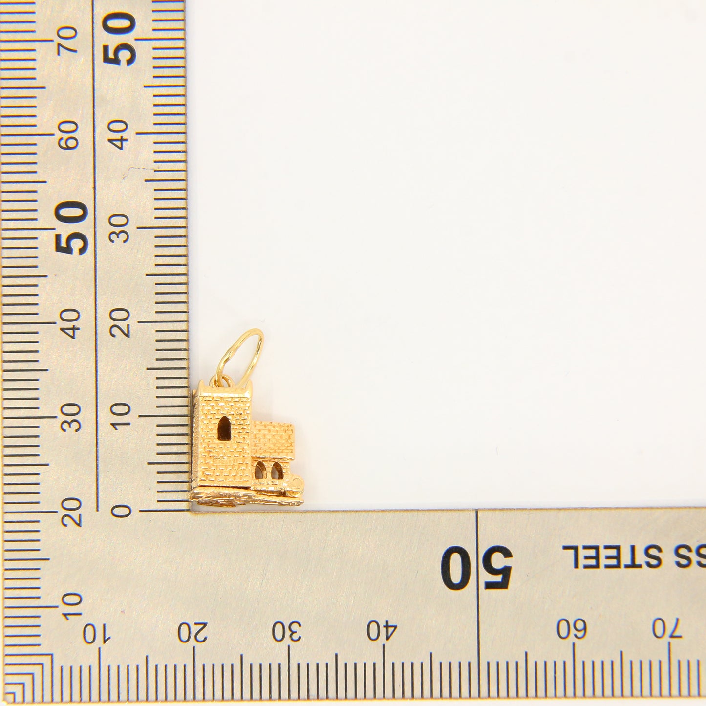 Vintage 14ct Hallmarked Gold Wedding Church Moving Pendant Wedding Vows Charm