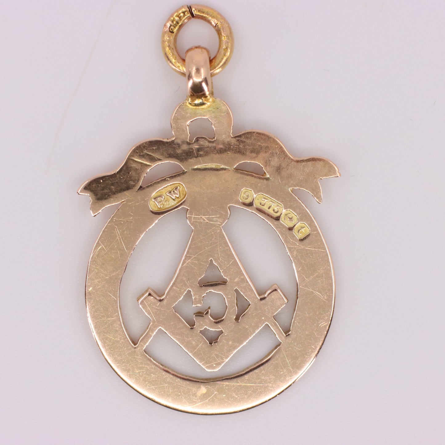Vintage 9ct Gold Masonic G Pendant Freemason Symbol Member Charm Engraved Detail
