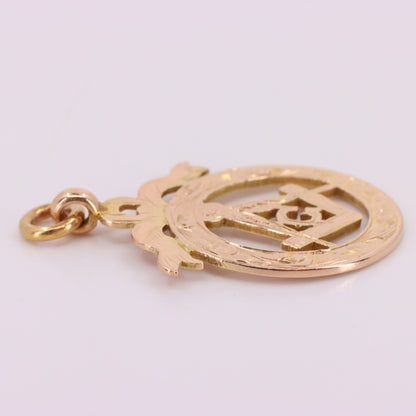 Vintage 9ct Gold Masonic G Pendant Freemason Symbol Member Charm Engraved Detail