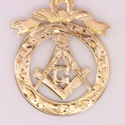 Vintage 9ct Gold Masonic G Pendant Freemason Symbol Member Charm Engraved Detail