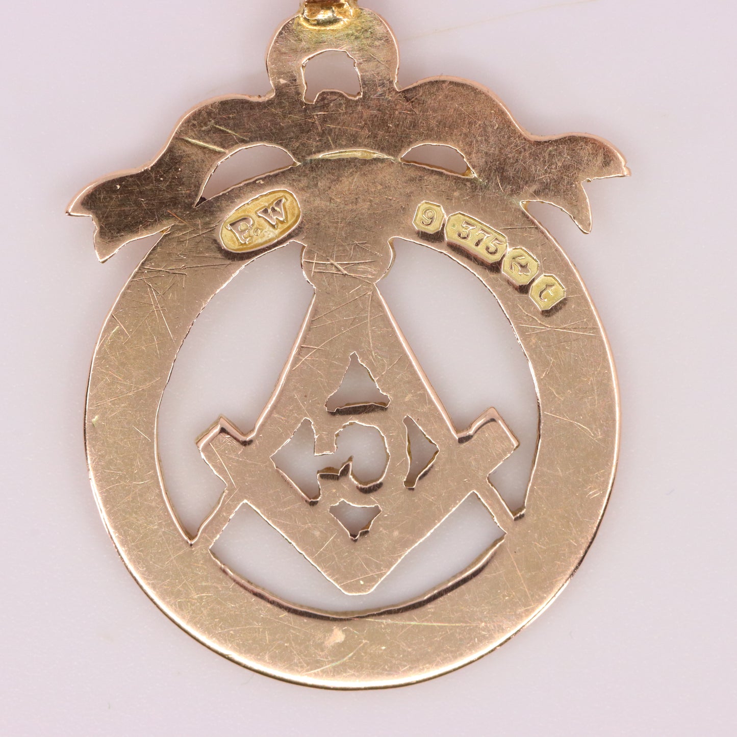 Vintage 9ct Gold Masonic G Pendant Freemason Symbol Member Charm Engraved Detail