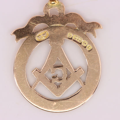 Vintage 9ct Gold Masonic G Pendant Freemason Symbol Member Charm Engraved Detail