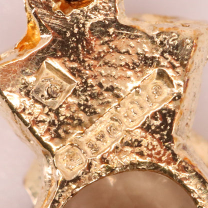 Vintage 9ct Hallmarked Gold Scottish Thistle Pendant Citrine Charm Gift