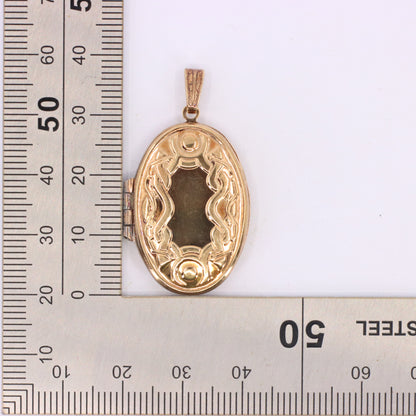 Vintage 9ct Hallmarked Gold Celtic 2 Photo Locket Pendant Yellow Gold Charm