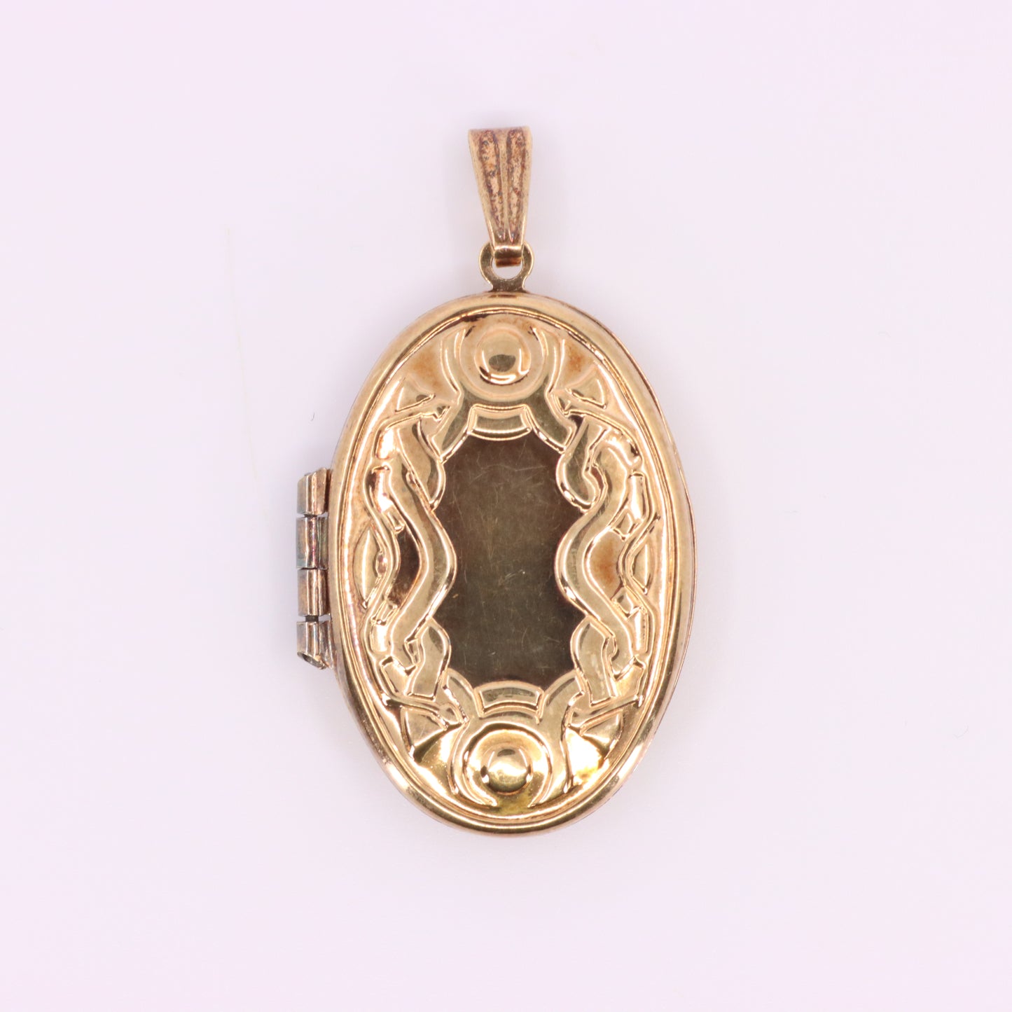 Vintage 9ct Hallmarked Gold Celtic 2 Photo Locket Pendant Yellow Gold Charm
