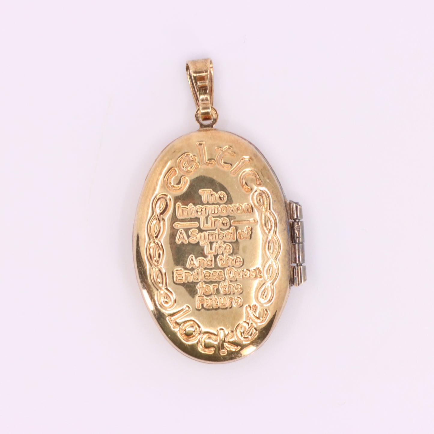 Vintage 9ct Hallmarked Gold Celtic 2 Photo Locket Pendant Yellow Gold Charm