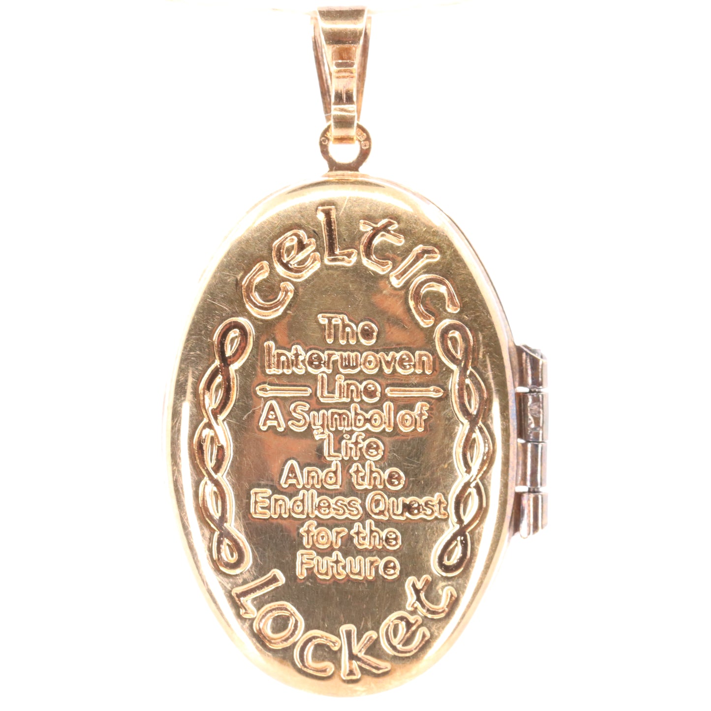 Vintage 9ct Hallmarked Gold Celtic 2 Photo Locket Pendant Yellow Gold Charm