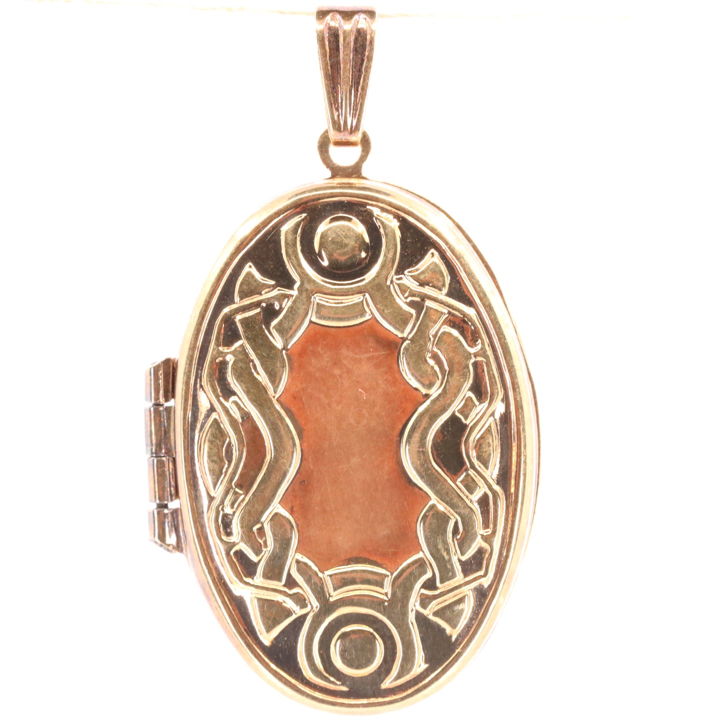 Vintage 9ct Hallmarked Gold Celtic 2 Photo Locket Pendant Yellow Gold Charm